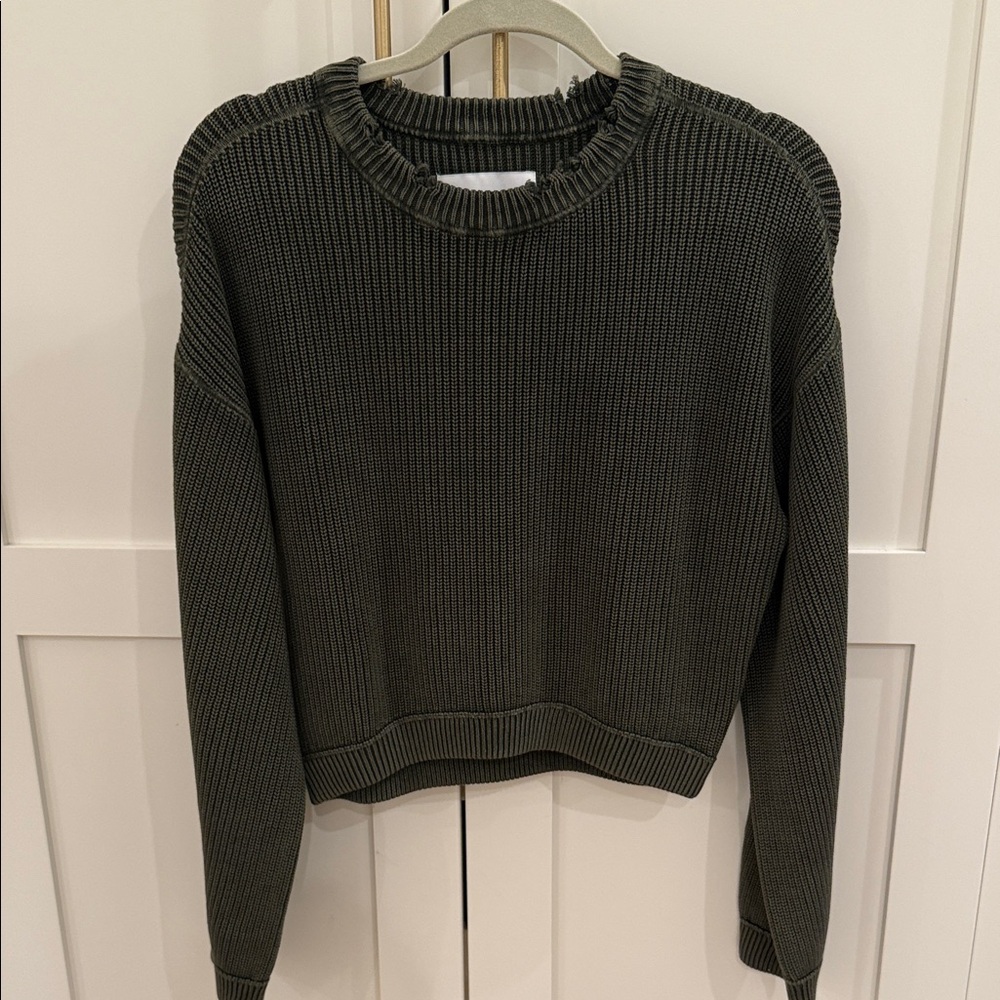 PISTOLA Frances crew neck sweater, darkened olive, XS